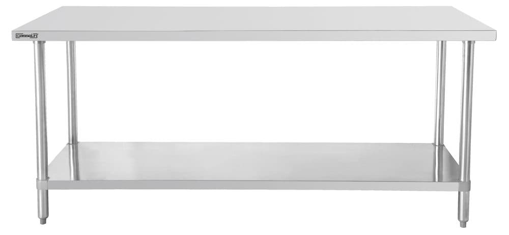 Table de travail inox 700 avec étagère 800 mm