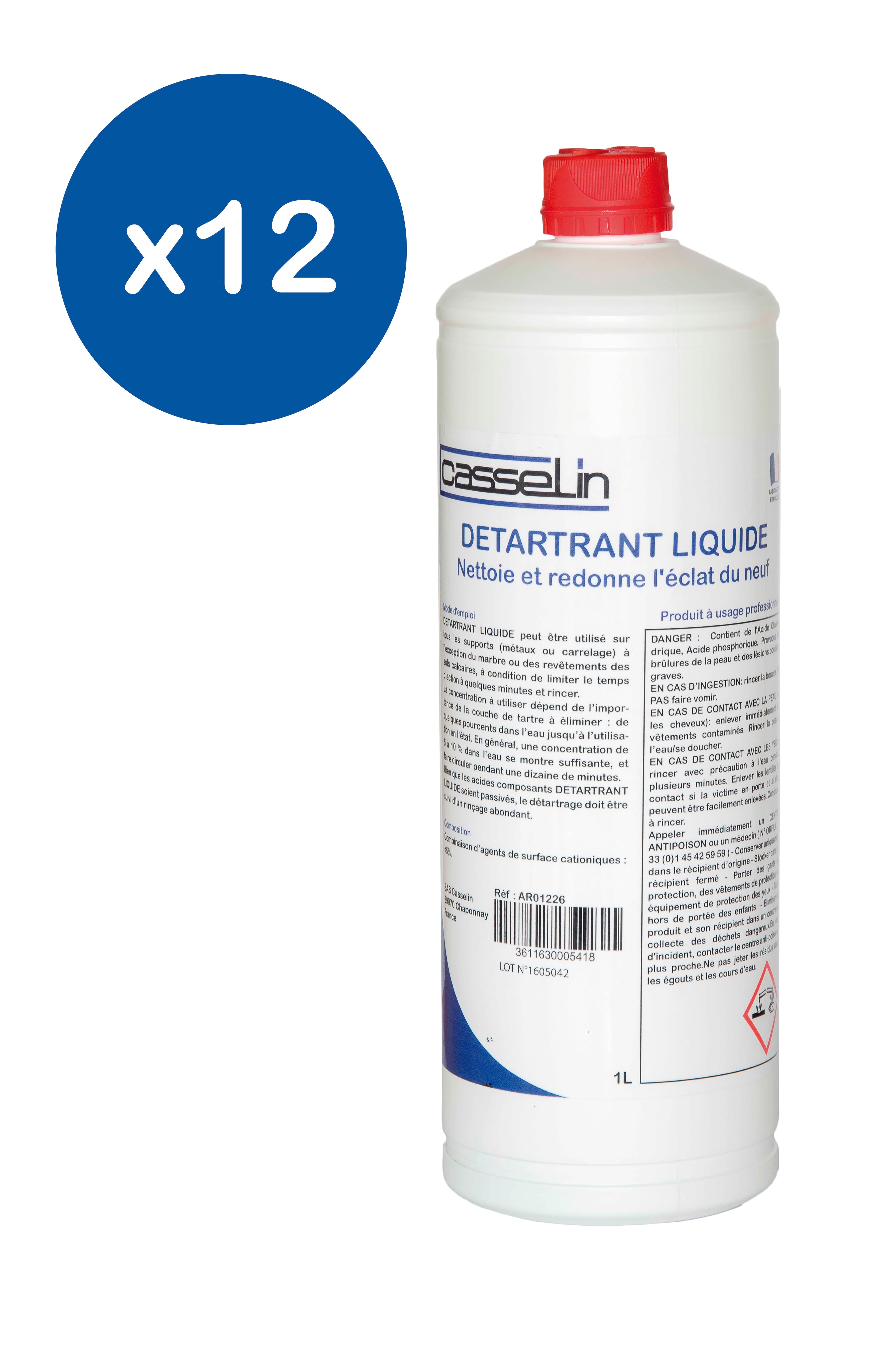 Lot de 12 - Détartrant liquide 1L