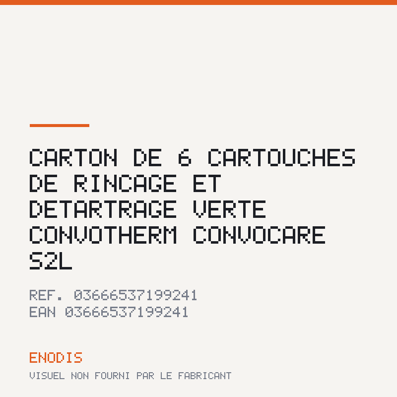 Carton de 6 Cartouches de rinçage et détartrage verte Convotherm ConvoCare S2L