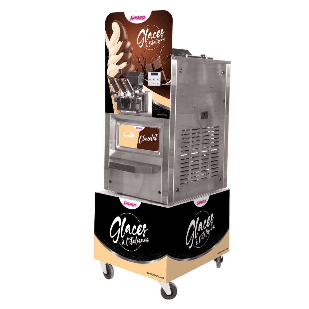 MACHINE À GLACE A L’ITALIENNE
DE COMPTOIR + CHARIOT